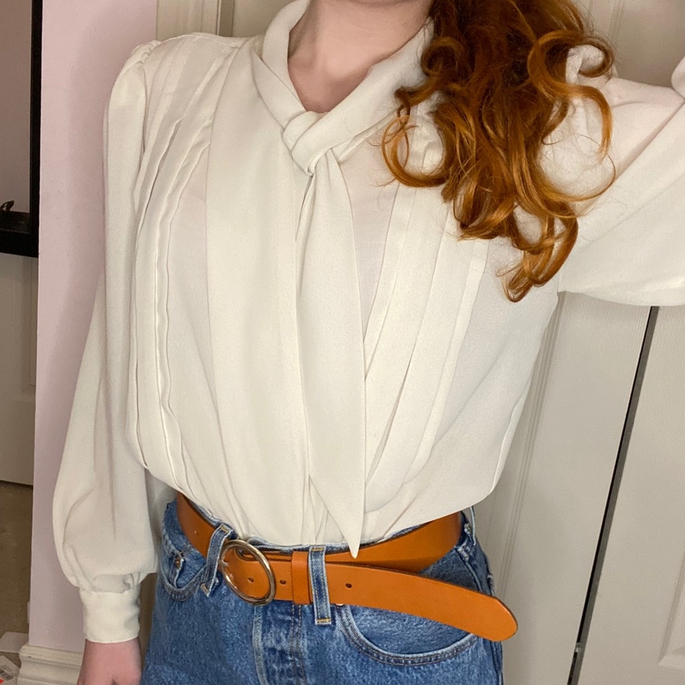 Vintage Tie-Front Blouse